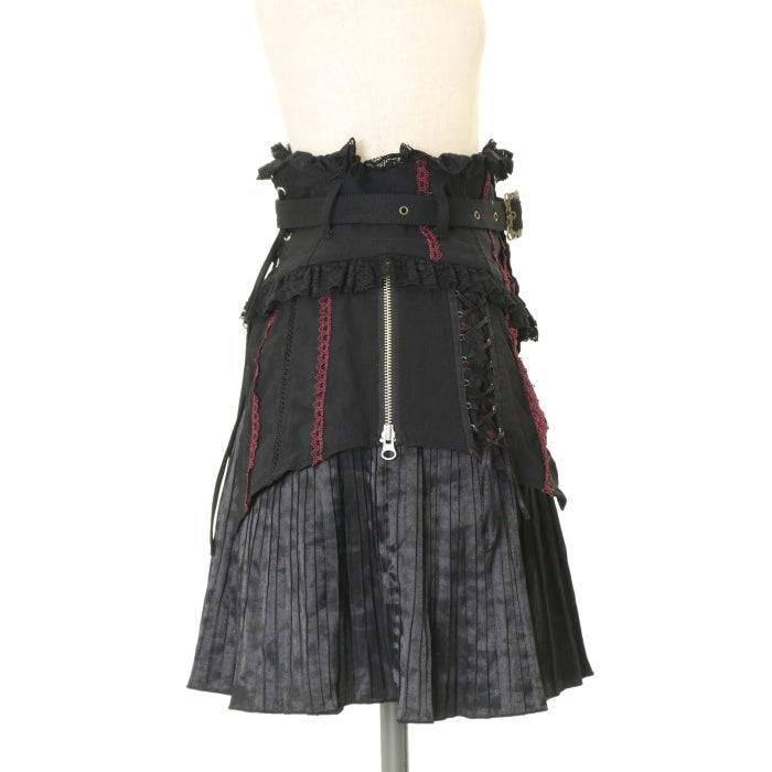 USED】ONESTE レースアップコルセット付プリーツスカート | Ozz On