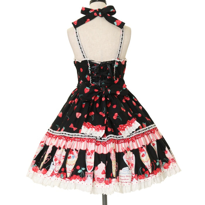 USED】Strawberry Parlour ティアードジャンパースカート