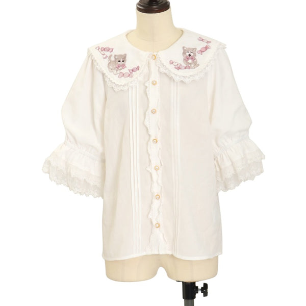 USED】Bonbon Ribbon Chaton ブラウス | Amavel Wunderwelt  