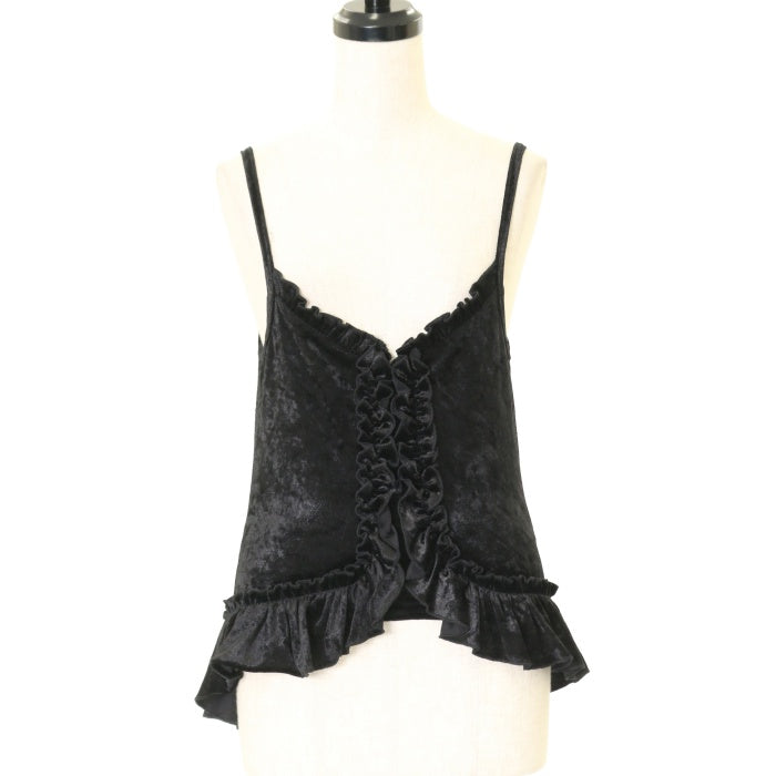 alice auaaフリル付き黒キャミソール alice auaa フリルキャミソール
