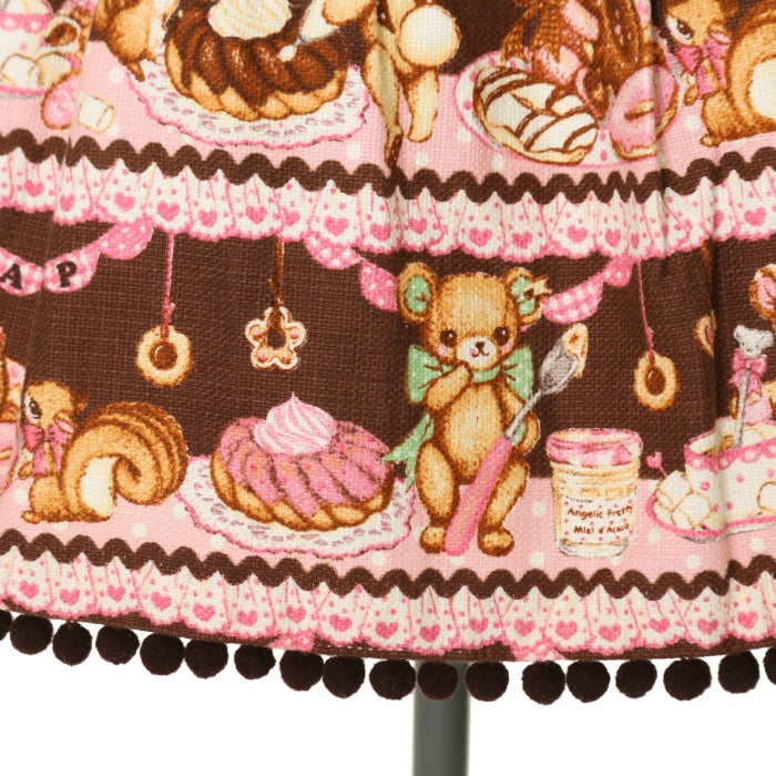 レア　Angelic Pretty リトルベアーズカフェJSK 【グリーン】 レア Angelic Pretty リトルベアーズカフェJSK 【グリーン】