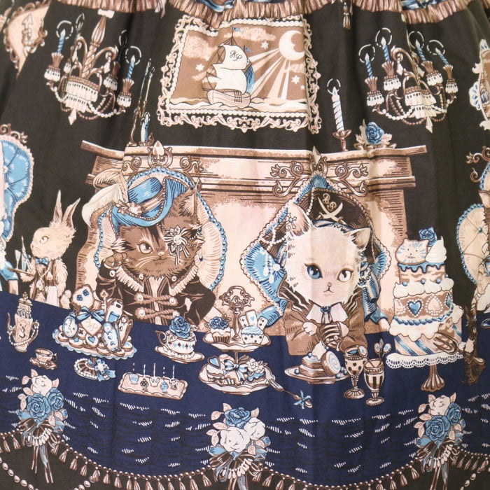 USED】Kitten's Wonder Night Tea Party柄ジャンパースカートⅠ