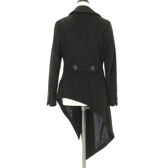 USED】【Mサイズ】アシンメトリーウールトレンチコート | BLACK