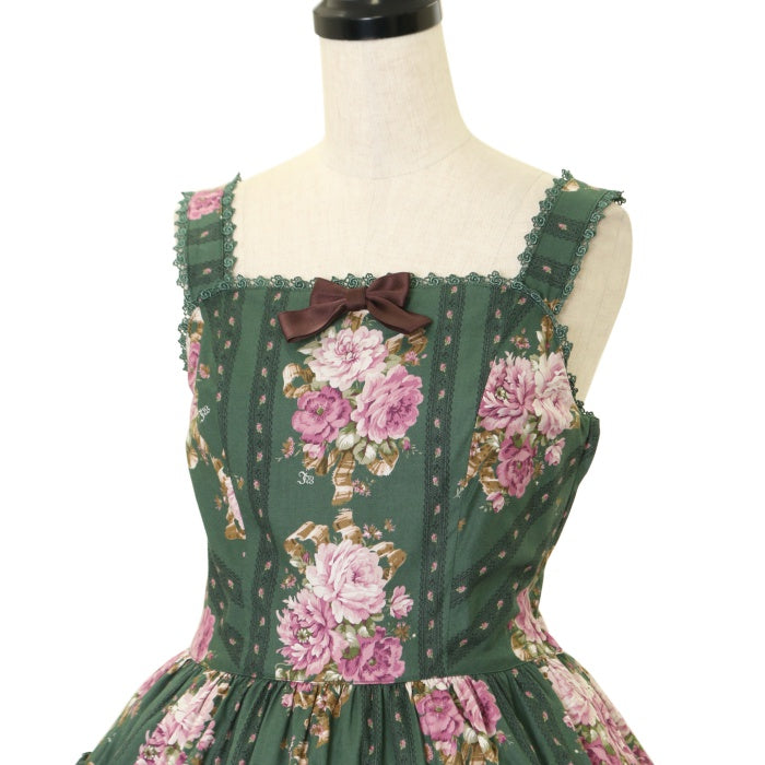 USED】【Mサイズ】オールドイングリッシュローズジャンパースカート