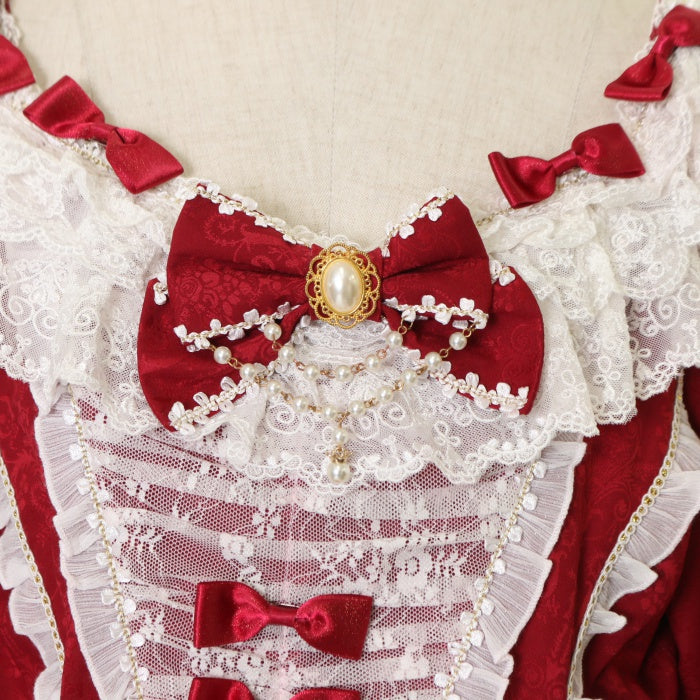 USED】【Lサイズ】Moira プリンセスドレス（レッド×レッドリボン