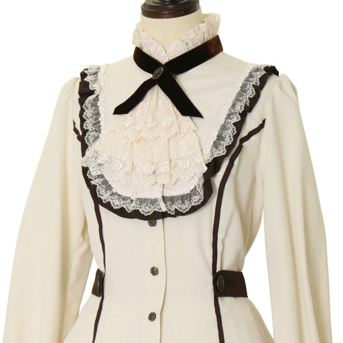 イノセントワールド　フルールバッスルドレス　アイボリー　ショコラ USED】【Mサイズ】フルールバッスルドレス（長袖/アイボリー