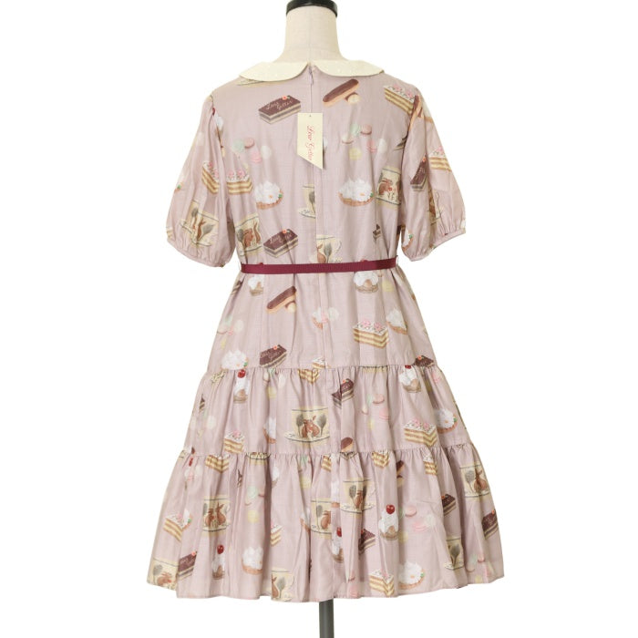 USED】【Mサイズ】Rabbit Teacup袖付ワンピース（パープルグレー