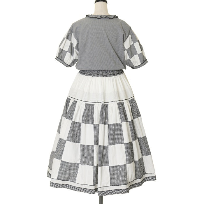 USED】【Wonderful World】ギンガムパッチワークワンピース