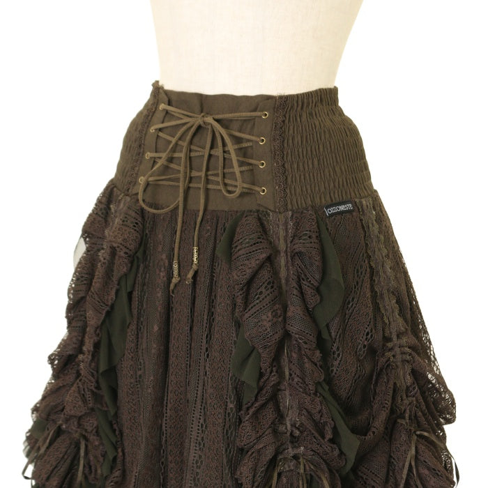 OZZ ONESTE レース 編み上げ アシンメトリー スカート Ozz On