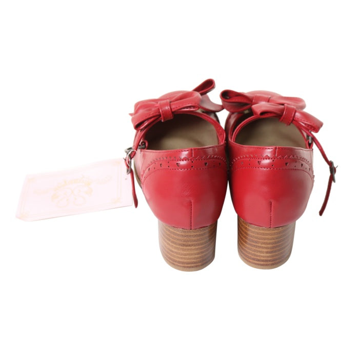 メタモルフォーゼ エナメルリボンストラップシューズ 赤 L