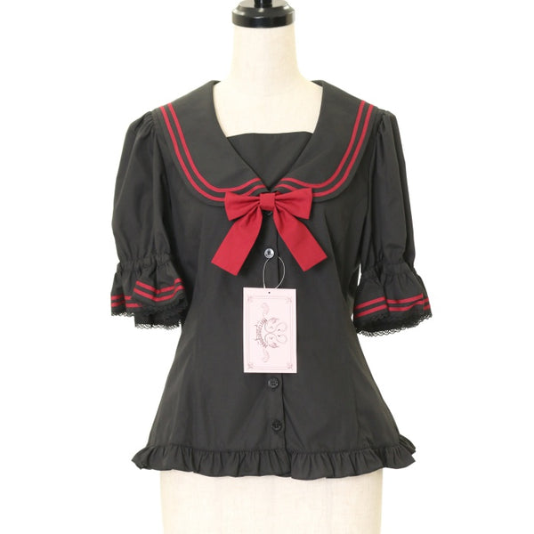 最終値下げ　メタモルフォーゼ　セーラーリボンタイブラウス　半袖 USED】セーラーリボンタイブラウス | metamorphose Wunderwelt Online