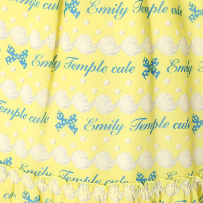 Emily Temple cute ジョーゼットロゴ＆クリームワンピース USED】ジョーゼットロゴ&クリームワンピース | Emily Temple cute