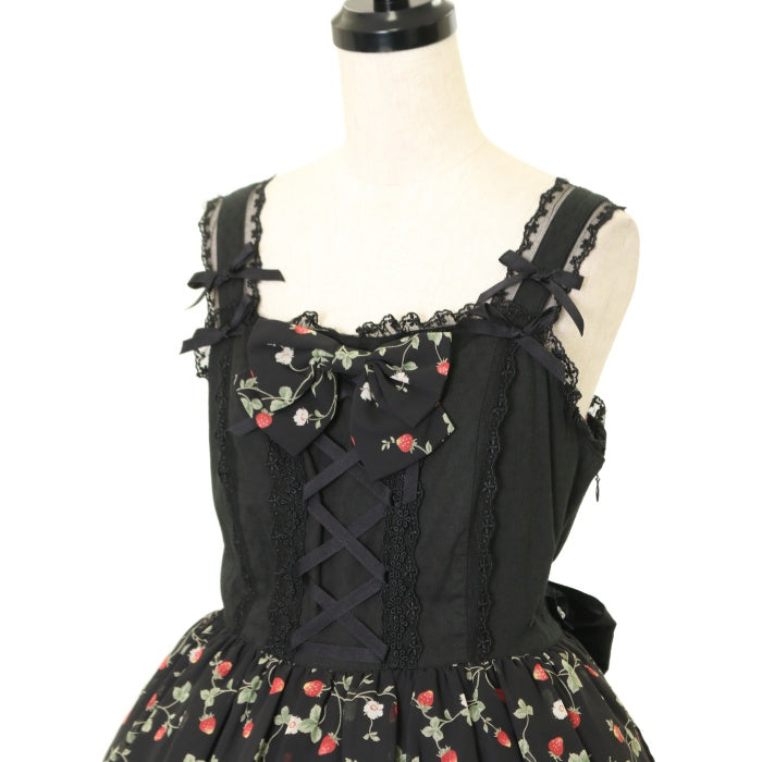 USED】いちごシフォン3段フリルジャンパースカート | Angelic Pretty