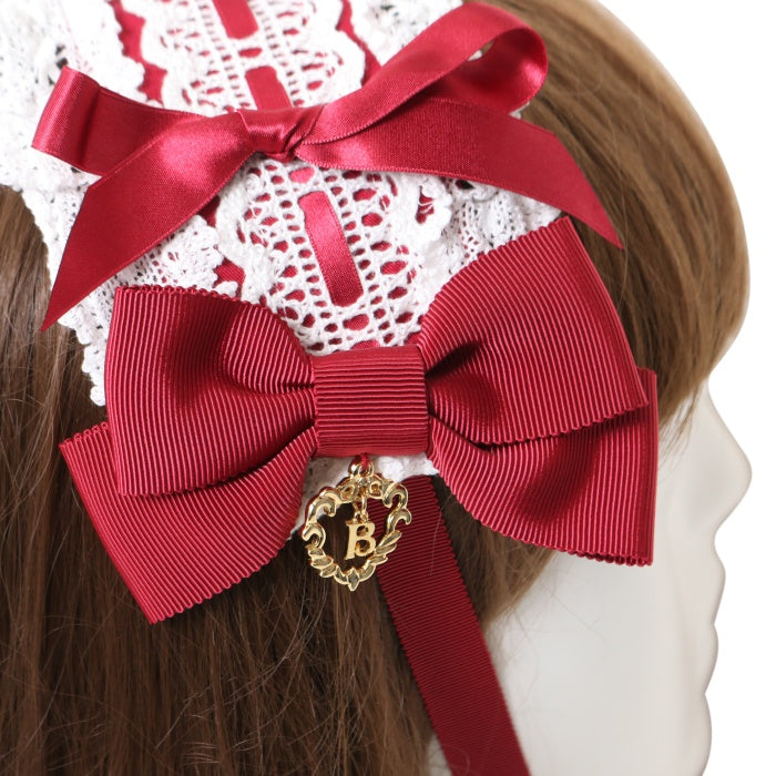 BABY プリンセスドロップヘッドドレス　エンジ×オフ白 USED】プリンセスドロップヘッドドレス（エンジ×オフ白） | BABY, THE