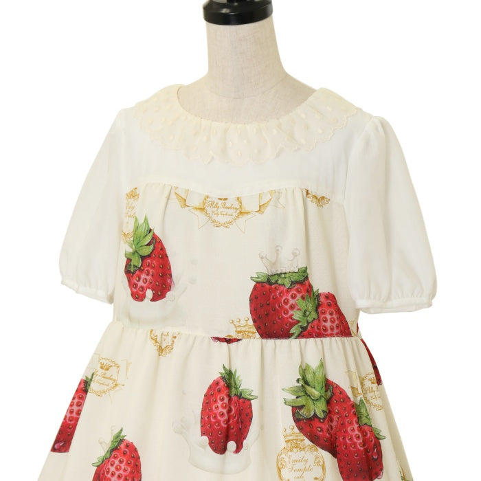 【美品】エミキュ　いちご柄ワンピース Emily temple cute Creamy Strawberry いちご柄