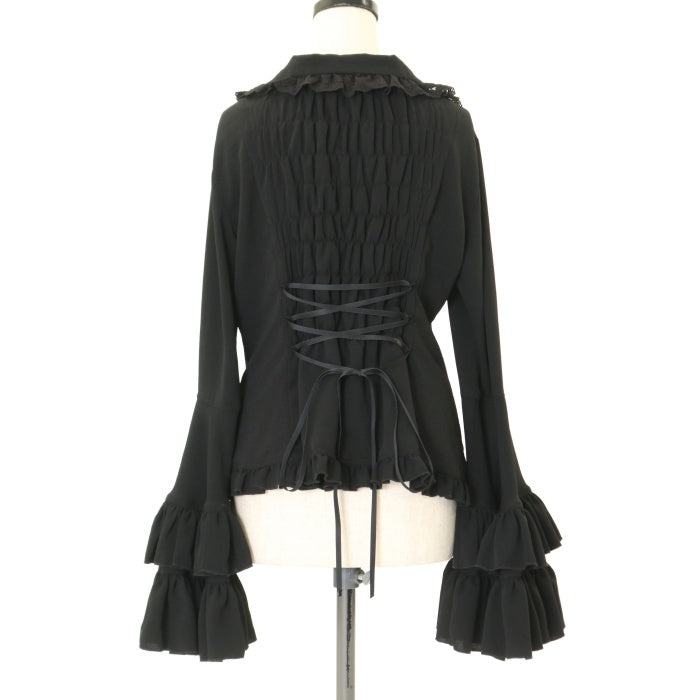 【新品未使用】ATELIER PIERROT♡パフ袖 シャーリングブラウス 黒 タグ付きATELIER PIERROT パフ袖シャーリングブラウス