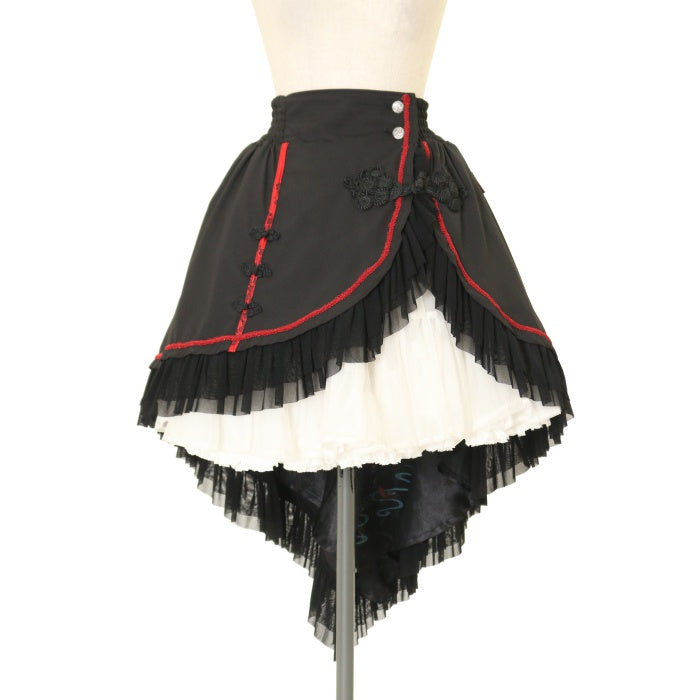 OZZ オーバースカート ozz croce 編み上げ刺繍オーバースカート パンツ