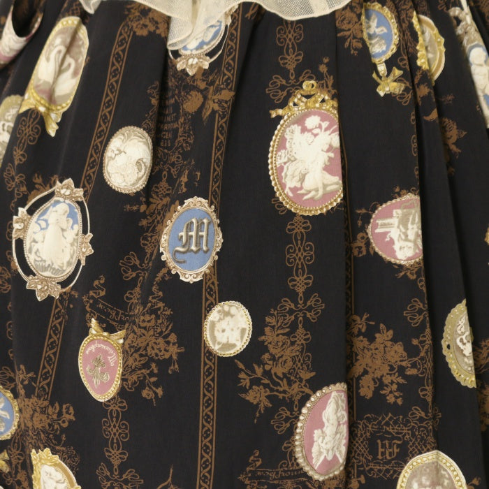 USED】【プラスサイズ】Vintage cameo チュールフリルリボン