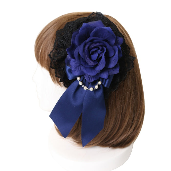 ATELIER PIERROT 薔薇レースカチューシャ（黒×青薔薇） USED】薔薇レースカチューシャ | ATELIER-PIERROT Wunderwelt