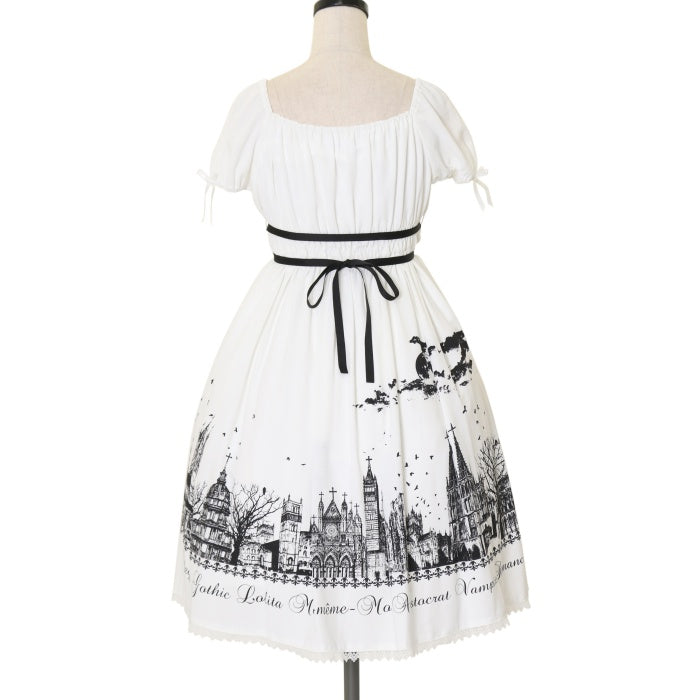 USED】サイレントムーンワンピース(ミニ丈/white x black) | Moi-même