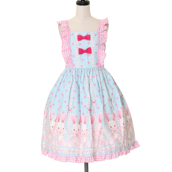 USED】【160cm】うさぎぬいぐるみプリントジャンパースカート