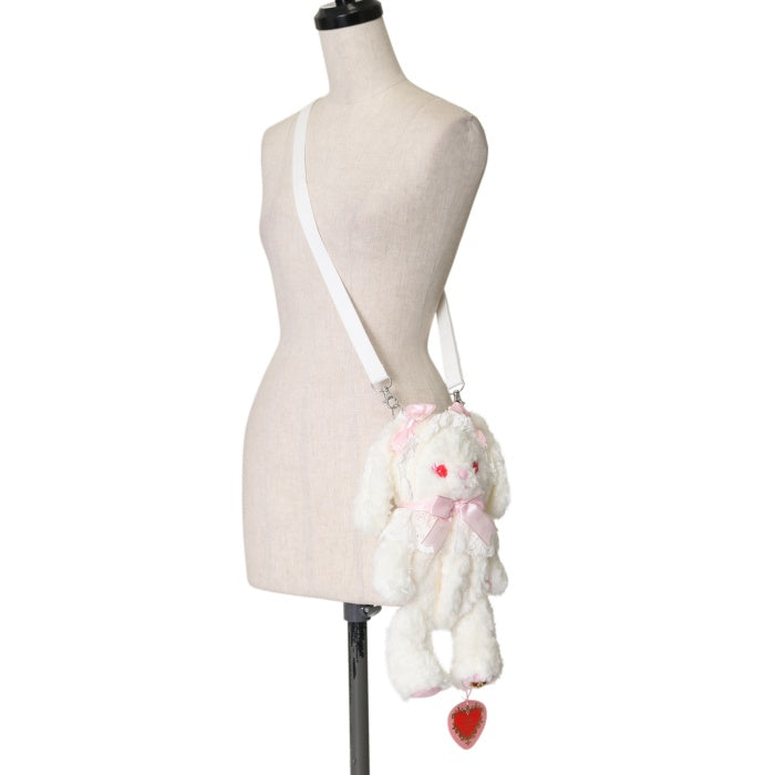 うさくみゃポシェットオフ白×ピンク新品