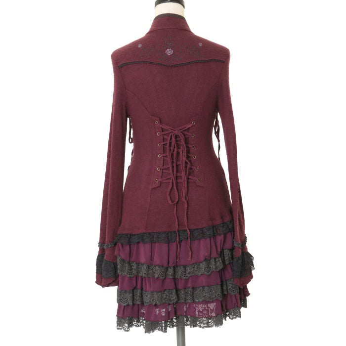 USED】ONESTE 薔薇刺繍レースアップニットカーディガン | Ozz On