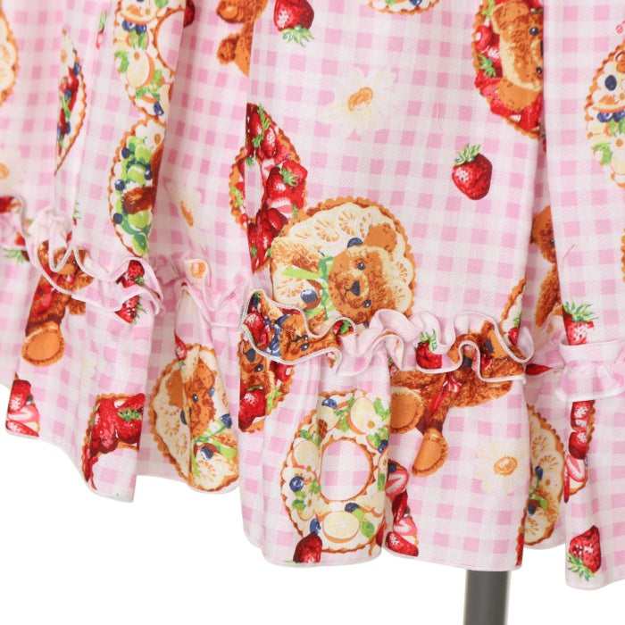 メタモ♡Gingham fruit tart ティアードスカート Gingham Fruit Tart Tiered Medium Skirt | Metamorphose temps