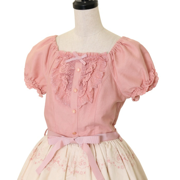 トーションレースドールボンネット Pink ピンク 生成