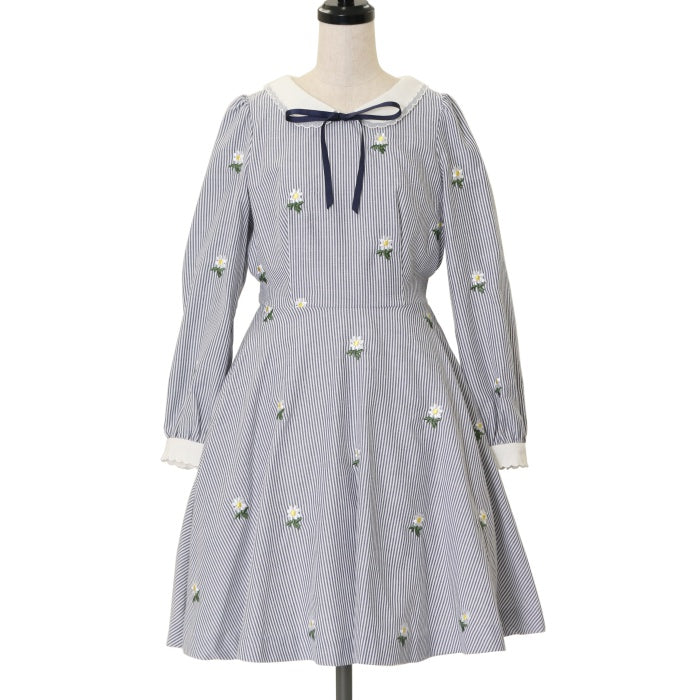 USED】【サイズ2】マーガレット刺繍長袖ワンピース | Secret Honey 