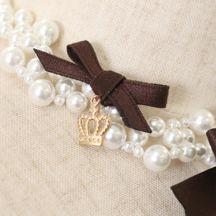 イノセントワールドリボンクラウンパールネックレスショコラ