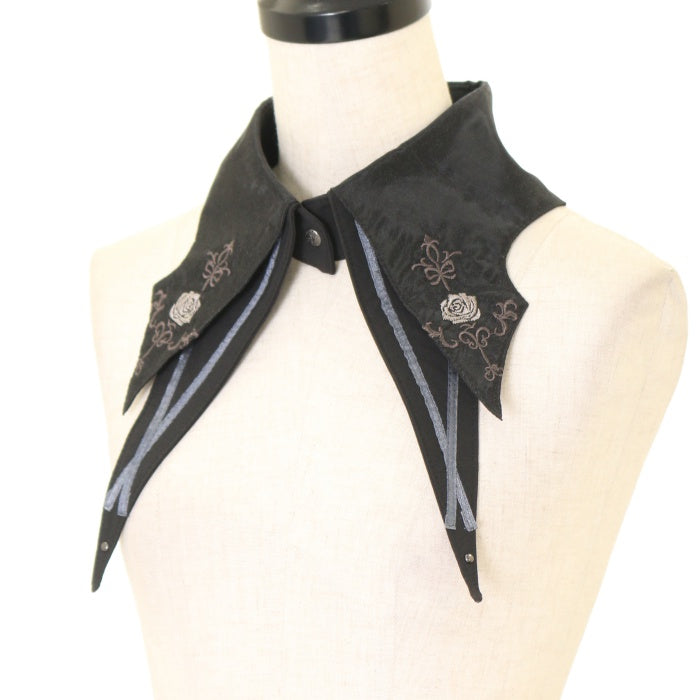 【未使用タグ付】OZZ ONESTE 薔薇刺繡タブリエ　着物襟エプロン USED】ONESTE バラ刺繍コウモリ付け襟 | Ozz On Wunderwelt