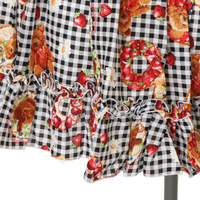 USED】【プラスサイズ】Gingham fruits tart ティアードスカート