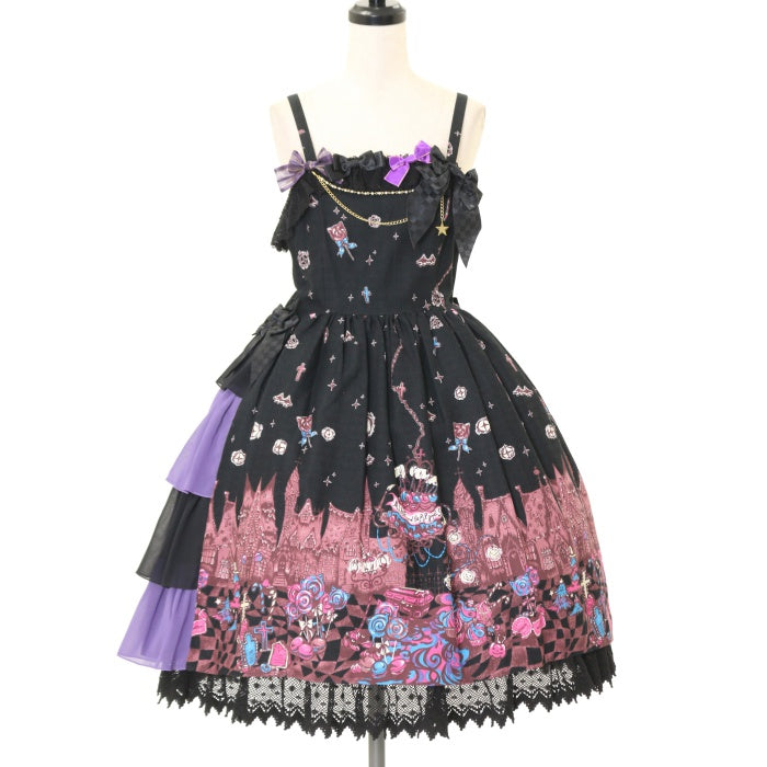 ギルティメルティスイーツタウン柄JSK USED】ギルティメルティスイーツタウン柄ジャンパースカートⅠ