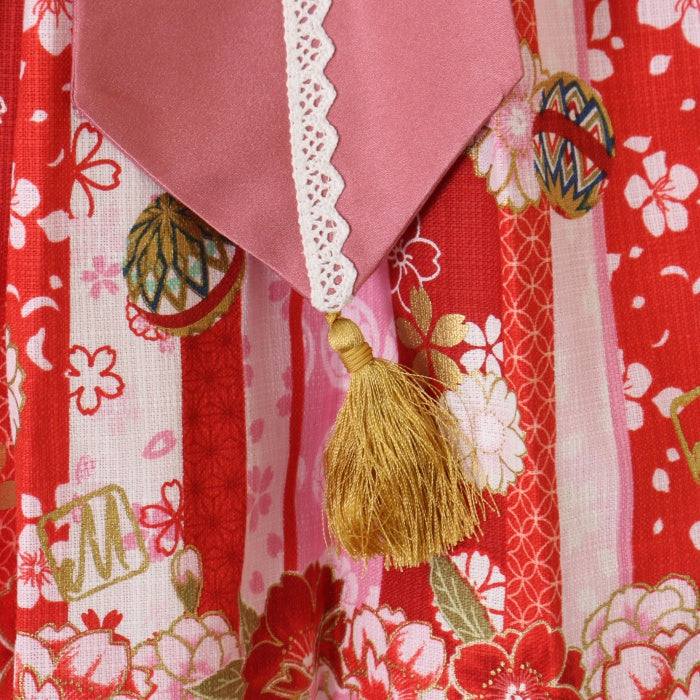 USED】【プラスサイズ】いろどり花てまり フリルワンピース(さくら