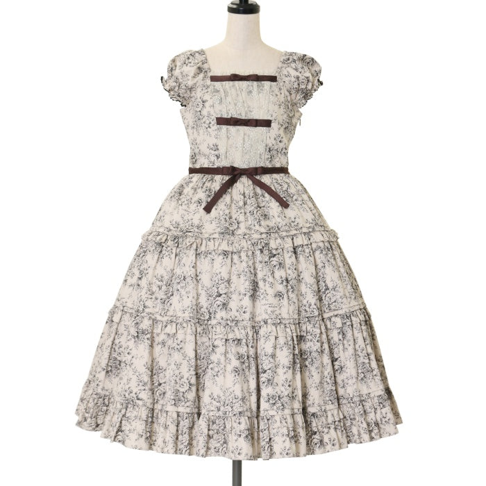 ヴィクトリアンメイデン　ロココブーケティアードドレス　モノトーン USED】トワルドロココブーケティアードロングドレス | Victorian