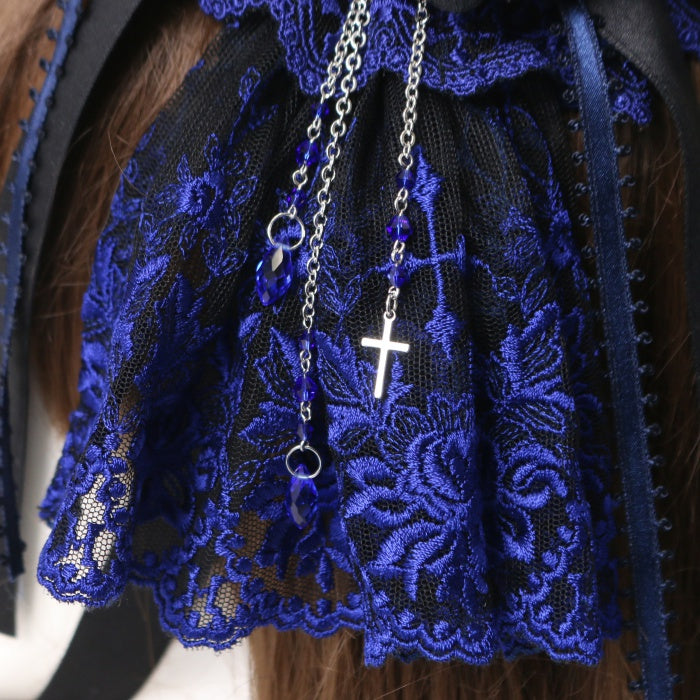 USED】M+Cross Roseヘッドドレス（黒×青） | Moi-même-Moitié