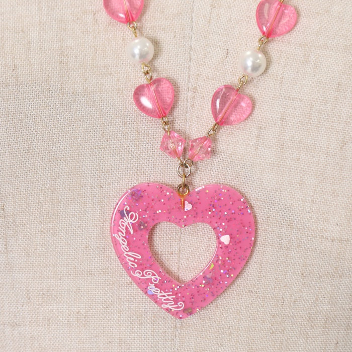 USED】Decoration Heartネックレス（ダークピンク） | Angelic Pretty
