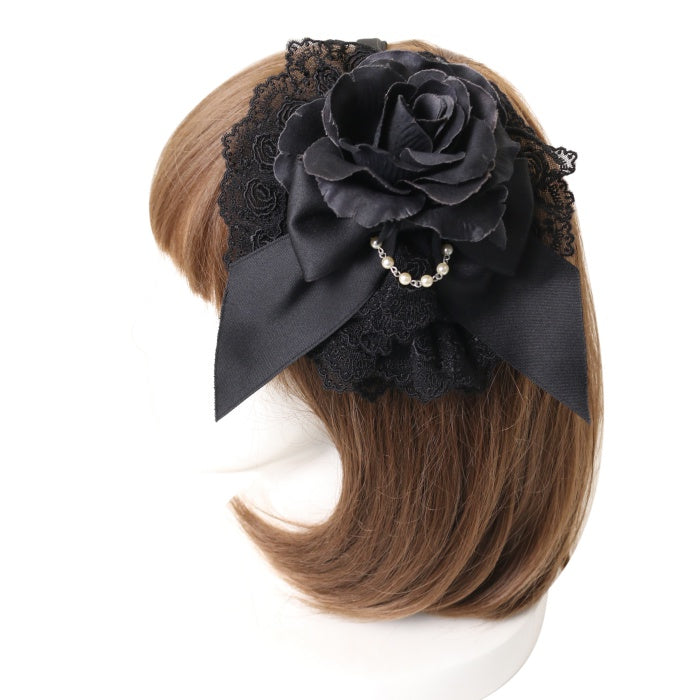 ATELIER PIERROT 薔薇レースカチューシャ(黒×青薔薇) USED】薔薇レースカチューシャ | ATELIER-PIERROT Wunderwelt
