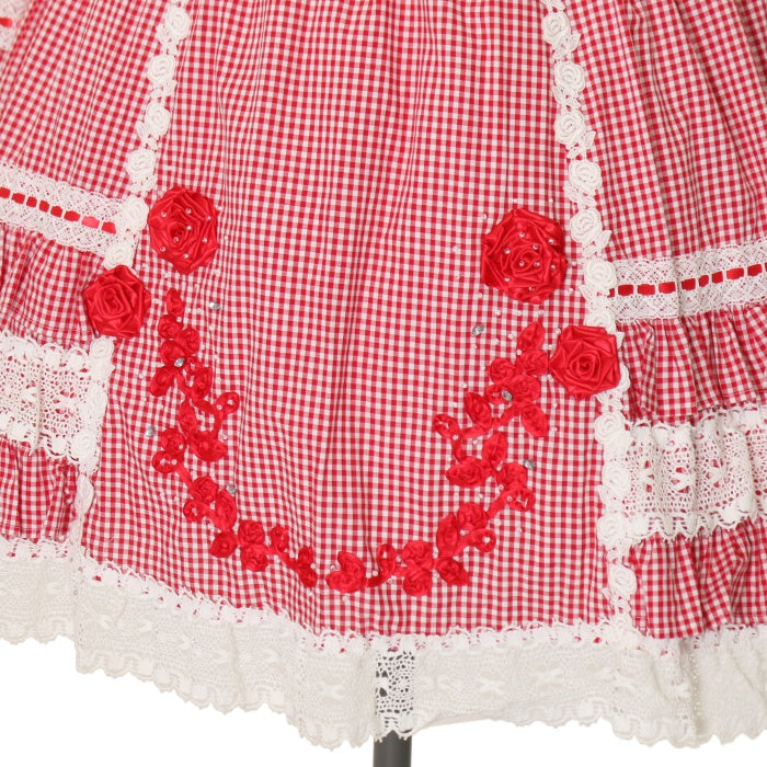 Depop Plaid Skirt Dynamite USED】ギンガムチェック巻きバラドール