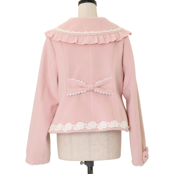 USED】【Mサイズ】ガーリーリボンショートコート | Chalmiere