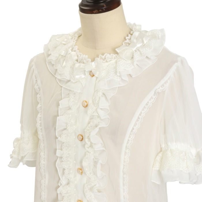 andmary Alice check ribbon tops ivory（andmary Alice check