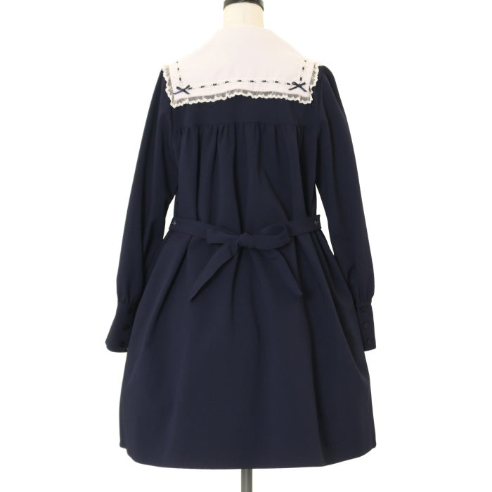 USED】【Mサイズ】四角い衿のはしごレースワンピース | Innocent