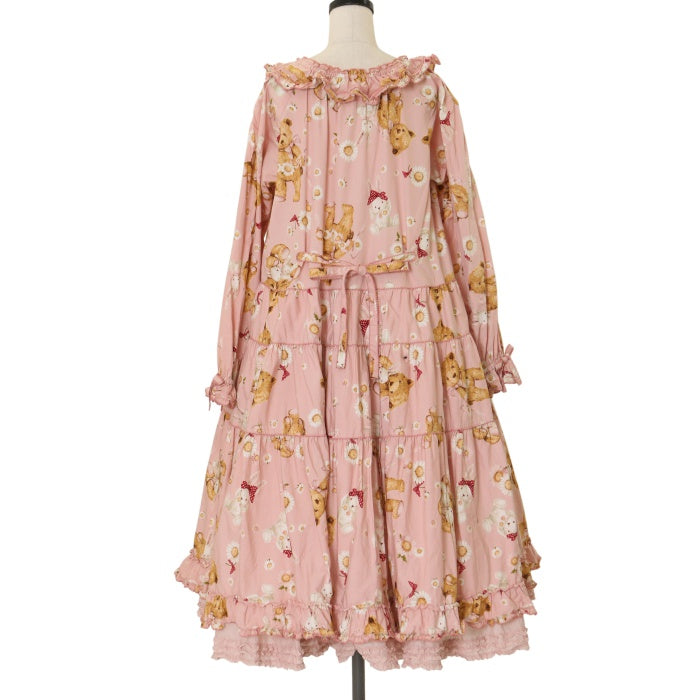 ピンクハウス　ひな菊コサージュプリントパッチワークワンピース ピンクハウス ひな菊コサージュプリントパッチワークワンピース PINK