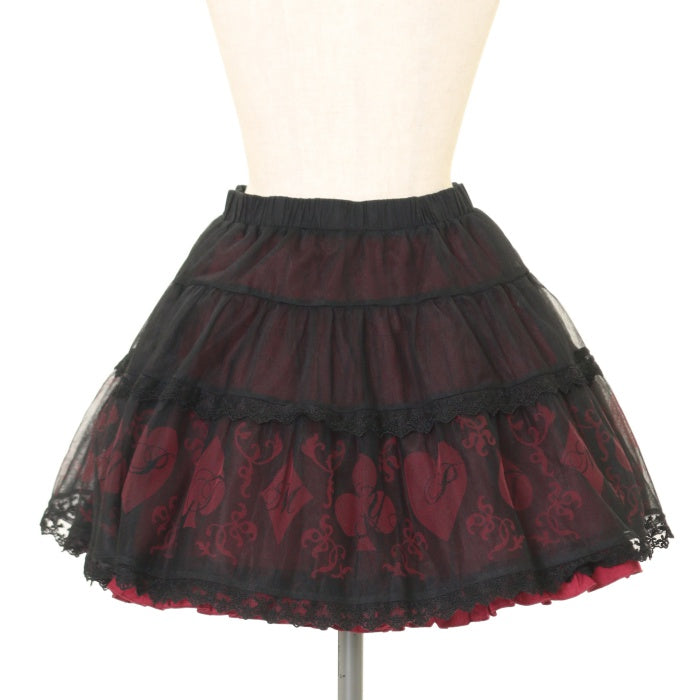 USED】トランプチュールスカート（Black×Red） | PUTUMAYO | ロリータ