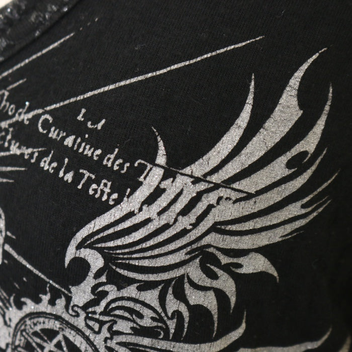 USED】Sixh. ラメプリントVネックTシャツ | h.NAOTO Wunderwelt Online