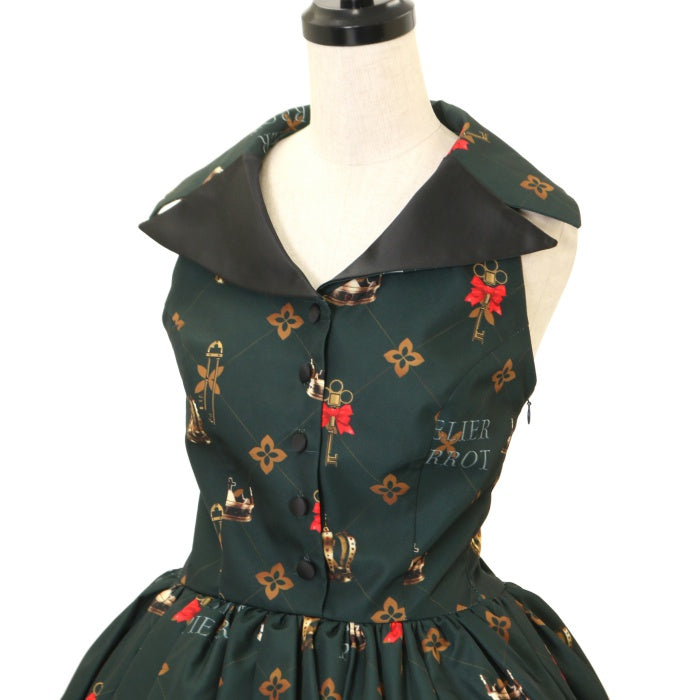 ATELIER PIERROT  Crownベストワンピース 黒 ATELIER PIERROT Crownベストワンピース 黒 Striped Vest JSK by