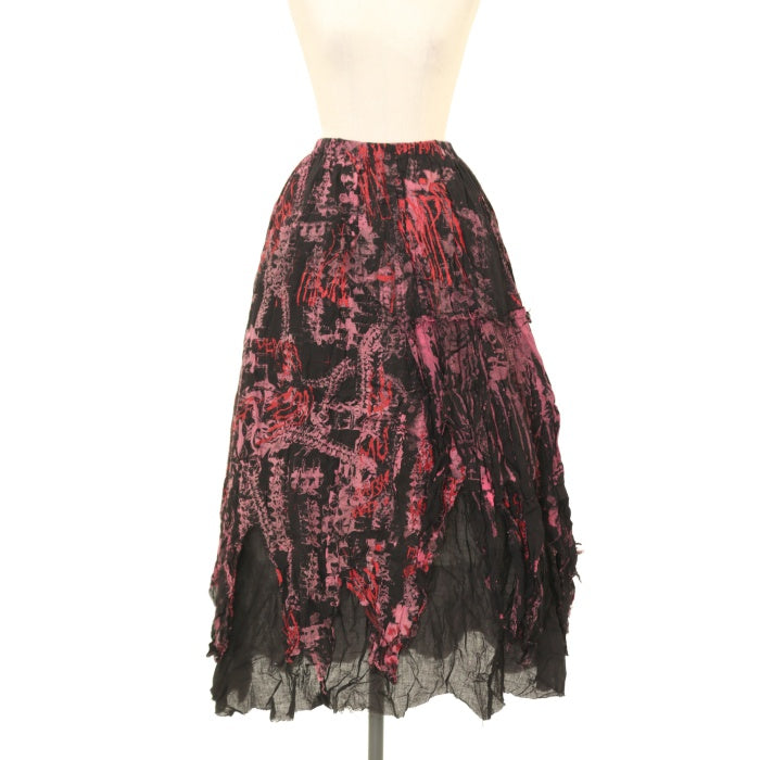 【Y85】DARK RED RUM h.Jelly スカート USED】【DARK RED RUM/H.Jelly】ペイントダブルイレギュラースカート