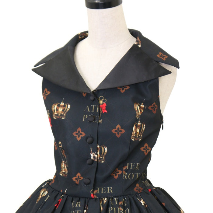 ATELIER PIERROT  Crownベストワンピース 黒 ATELIER PIERROT / Royal Crownベストワンピース 黒 I-24-09-22