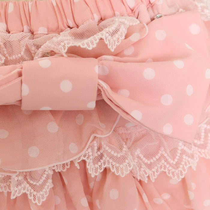 【Angelic Pretty】シフォンティアードスカート 水玉 ドット ピンク Angelic Pretty】シフォンティアードスカート 水玉 ドット ピンク
